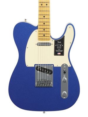 Fender American Ultra Telecaster Maple Neck Cobra Blue with Case Body View